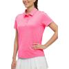 imageTBMPOY Womens Golf Polo Shirts Short Sleeve UPF 50 Dry Fit Athletic Tennis TShirts Zip Up Athletic Sports ShirtButton Rose Red