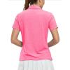 imageTBMPOY Womens Golf Polo Shirts Short Sleeve UPF 50 Dry Fit Athletic Tennis TShirts Zip Up Athletic Sports ShirtButton Rose Red