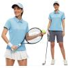 imageTBMPOY Womens Golf Polo Shirts Short Sleeve UPF 50 Dry Fit Athletic Tennis TShirts Zip Up Athletic Sports ShirtButton Sky Blue