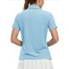 imageTBMPOY Womens Golf Polo Shirts Short Sleeve UPF 50 Dry Fit Athletic Tennis TShirts Zip Up Athletic Sports ShirtButton Sky Blue
