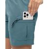 imageTBMPOY Womens Hiking Cargo Shorts Lightweight Quick Dry Athletic Summer Shorts Golf Travel Camping with Zipper PocketsGrey Blue
