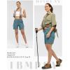 imageTBMPOY Womens Hiking Cargo Shorts Lightweight Quick Dry Athletic Summer Shorts Golf Travel Camping with Zipper PocketsGrey Blue