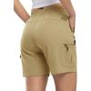 imageTBMPOY Womens Hiking Cargo Shorts Lightweight Quick Dry Athletic Summer Shorts Golf Travel Camping with Zipper PocketsKhaki