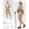 imageTBMPOY Womens Hiking Cargo Shorts Lightweight Quick Dry Athletic Summer Shorts Golf Travel Camping with Zipper PocketsKhaki