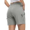imageTBMPOY Womens Hiking Cargo Shorts Lightweight Quick Dry Athletic Summer Shorts Golf Travel Camping with Zipper PocketsLight Grey