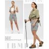 imageTBMPOY Womens Hiking Cargo Shorts Lightweight Quick Dry Athletic Summer Shorts Golf Travel Camping with Zipper PocketsLight Grey