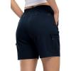 imageTBMPOY Womens Hiking Cargo Shorts Lightweight Quick Dry Athletic Summer Shorts Golf Travel Camping with Zipper PocketsNavy Blue