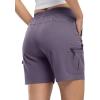 imageTBMPOY Womens Hiking Cargo Shorts Lightweight Quick Dry Athletic Summer Shorts Golf Travel Camping with Zipper PocketsPurple