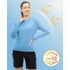 imageTBMPOY Womens UPF 50 Long Sleeve Quick Dry Zipper Sun Protection ShirtsBlue2
