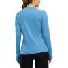 imageTBMPOY Womens UPF 50 Long Sleeve Quick Dry Zipper Sun Protection ShirtsBlue2