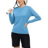 imageTBMPOY Womens UPF 50 Long Sleeve Quick Dry Zipper Sun Protection ShirtsCarolina Blue2