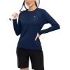 imageTBMPOY Womens UPF 50 Long Sleeve Quick Dry Zipper Sun Protection ShirtsDark Blue2