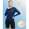 imageTBMPOY Womens UPF 50 Long Sleeve Quick Dry Zipper Sun Protection ShirtsDark Blue2
