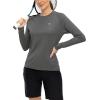 imageTBMPOY Womens UPF 50 Long Sleeve Quick Dry Zipper Sun Protection ShirtsDark Grey2
