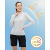 imageTBMPOY Womens UPF 50 Long Sleeve Quick Dry Zipper Sun Protection ShirtsGrey2