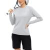 imageTBMPOY Womens UPF 50 Long Sleeve Quick Dry Zipper Sun Protection ShirtsGrey2