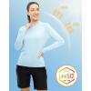 imageTBMPOY Womens UPF 50 Long Sleeve Quick Dry Zipper Sun Protection ShirtsLight Blue2