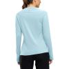 imageTBMPOY Womens UPF 50 Long Sleeve Quick Dry Zipper Sun Protection ShirtsLight Blue2