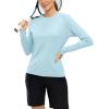 imageTBMPOY Womens UPF 50 Long Sleeve Quick Dry Zipper Sun Protection ShirtsLight Blue2