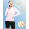 imageTBMPOY Womens UPF 50 Long Sleeve Quick Dry Zipper Sun Protection ShirtsLight Pink2