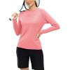 imageTBMPOY Womens UPF 50 Long Sleeve Quick Dry Zipper Sun Protection ShirtsPink2