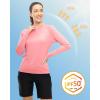 imageTBMPOY Womens UPF 50 Long Sleeve Quick Dry Zipper Sun Protection ShirtsPink2