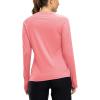 imageTBMPOY Womens UPF 50 Long Sleeve Quick Dry Zipper Sun Protection ShirtsPink2
