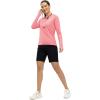 imageTBMPOY Womens UPF 50 Long Sleeve Quick Dry Zipper Sun Protection ShirtsPink2