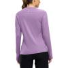 imageTBMPOY Womens UPF 50 Long Sleeve Quick Dry Zipper Sun Protection ShirtsPurple2