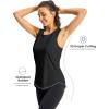 imageTBMPOY Womens Workout Tank Tops High Crew Neck Racerback Lightweight Muscle Dry Fit Tennis Sleeveless Athletic Running YogaBlack