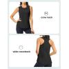 imageTBMPOY Womens Workout Tank Tops High Crew Neck Racerback Lightweight Muscle Dry Fit Tennis Sleeveless Athletic Running YogaBlack
