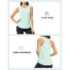 imageTBMPOY Womens Workout Tank Tops High Crew Neck Racerback Lightweight Muscle Dry Fit Tennis Sleeveless Athletic Running YogaLight Blue