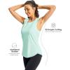imageTBMPOY Womens Workout Tank Tops High Crew Neck Racerback Lightweight Muscle Dry Fit Tennis Sleeveless Athletic Running YogaLight Blue