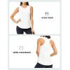 imageTBMPOY Womens Workout Tank Tops High Crew Neck Racerback Lightweight Muscle Dry Fit Tennis Sleeveless Athletic Running YogaWhite