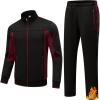 imageTBMPOY Mens Fleece Lined Tracksuits Sweatsuits 2 Piece Sets Winter Jogging Track Sweat Suits Thermal Casual OutfitsBlackWine