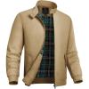 imageTBMPOY Mens Lightweight Cotton Jackets Golf Full Zip Windbreaker Spring Fall Stylish Casual Jackets Work bomberDark Khaki