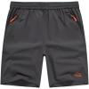 imageTBMPOY Mens Shorts 9quot Hiking Running Shorts Zipper Pockets Athletic Outdoor Sports Gym Workout Short 4 PocketsDark Grey