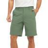 imageTBMPOY Mens Shorts Golf 9quot Casual Elastic Waist Quick Dry Flat Front Travel Shorts with 5 PocketsLight Army