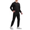 imageTBMPOY Mens Sweatsuits 2 Piece Set Tracksuits Jogging Outfits Long Sleeve Tops Jogger Pants Sweat Track Suits Casual AthleticBlack