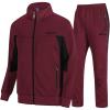 imageTBMPOY Mens Tracksuits Sweatsuits for Men Sweat Track Suits 2 Piece Casual Athletic Jogging Warm Up Full Zip Sets03 Wine Red