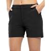 imageTBMPOY Womens 5 Golf Hiking Shorts Quick Dry with 5 Pockets Stretch Athletic Casual Summer Trip Water Resistant Black L