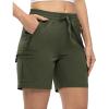 imageTBMPOY Womens Hiking Cargo Shorts Lightweight Quick Dry Athletic Summer Shorts Golf Travel Camping with Zipper PocketsArmy Green