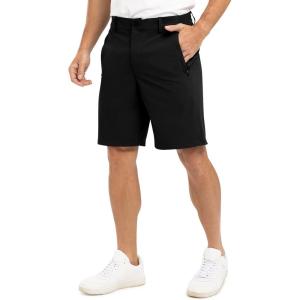 imageTBMPOY Mens 9 Golf Work Shorts Stretch Waistband Dry Fit Hiking Casual Business Dress Athletic Shorts 3 Pockets Black 36