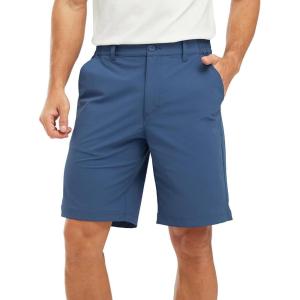 imageTBMPOY Mens Shorts Golf 9quot Casual Elastic Waist Quick Dry Flat Front Travel Shorts with 5 PocketsDenim Blue