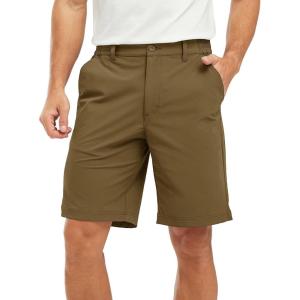 imageTBMPOY Mens Shorts Golf 9quot Casual Elastic Waist Quick Dry Flat Front Travel Shorts with 5 PocketsKhaki