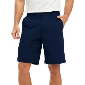 imageTBMPOY Mens Shorts Golf 9quot Casual Elastic Waist Quick Dry Flat Front Travel Shorts with 5 PocketsNavy