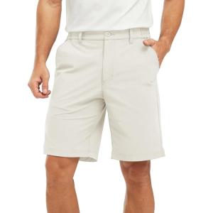 imageTBMPOY Mens Shorts Golf 9quot Casual Elastic Waist Quick Dry Flat Front Travel Shorts with 5 PocketsWhite