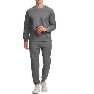imageTBMPOY Mens Sweatsuits 2 Piece Set Tracksuits Jogging Outfits Long Sleeve Tops Jogger Pants Sweat Track Suits Casual AthleticDark Grey