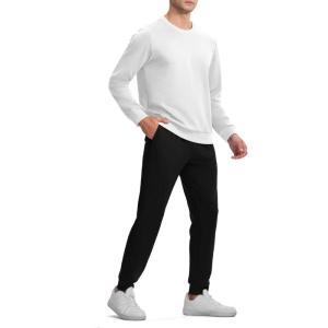 imageTBMPOY Mens Sweatsuits 2 Piece Set Tracksuits Jogging Outfits Long Sleeve Tops Jogger Pants Sweat Track Suits Casual AthleticWhite