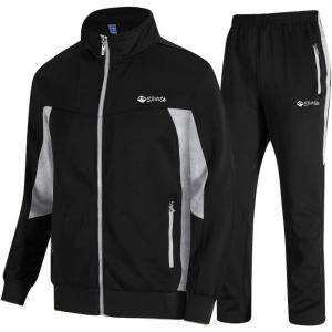 imageTBMPOY Mens Tracksuits Sweatsuits for Men Sweat Track Suits 2 Piece Casual Athletic Jogging Warm Up Full Zip Sets03 Blacklight Grey